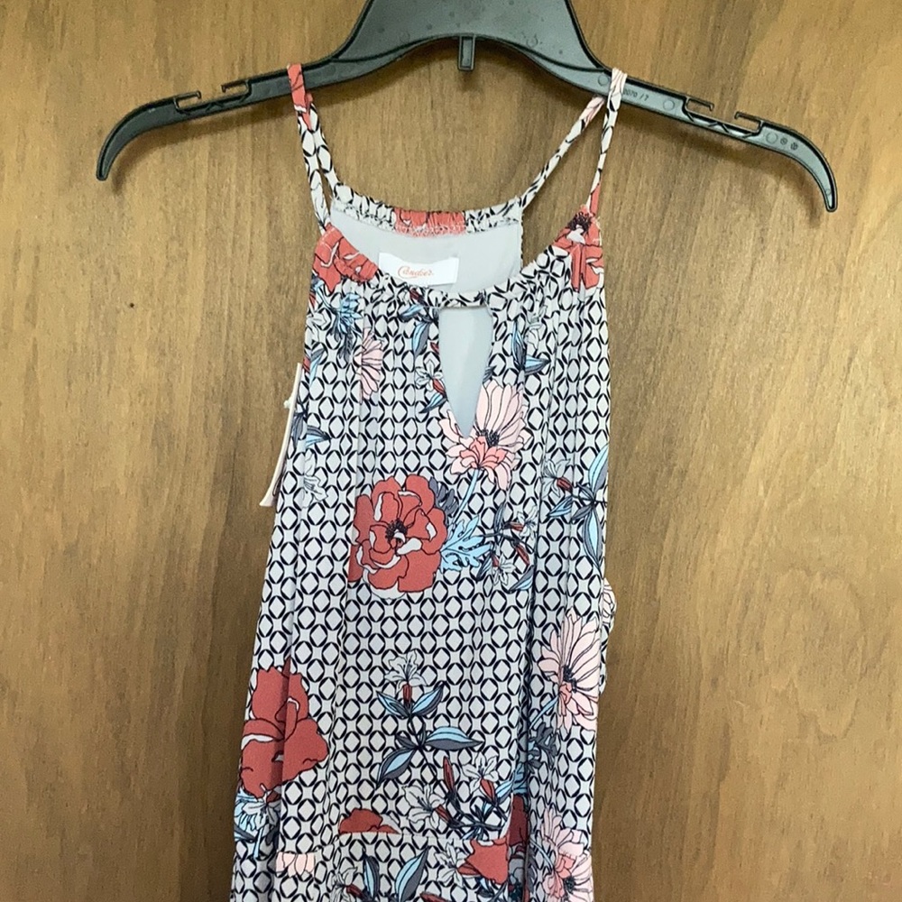 Relist8/8❌Candie’s front slit halter print maxi dress w keyhole XL jr - Picture 3 of 16
